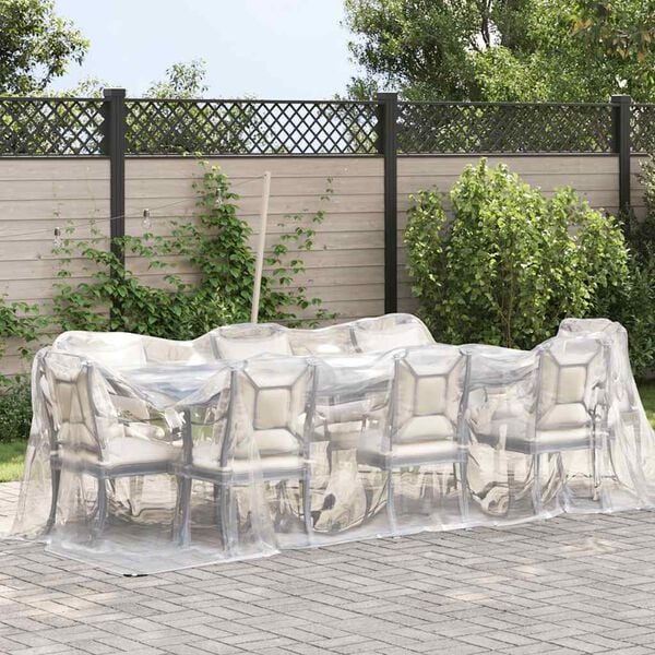 vidaXL Clear Tarpaulin with Eyelets 6.6x19.7' Polyethylene