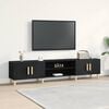 vidaXL TV Cabinet Black Oak 70.87 x 12.40 x 15.75 in Engineered Wood