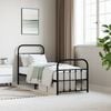vidaXL Bed Frame Black Powder-Coated Steel Small Single Bed Frame