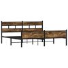 vidaXL Bed Frame Smoked oak Steel, engineered wood 79 x 79 in Bed Frame