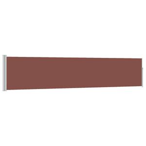 vidaXL Side Awning Brown fabric and grey steel