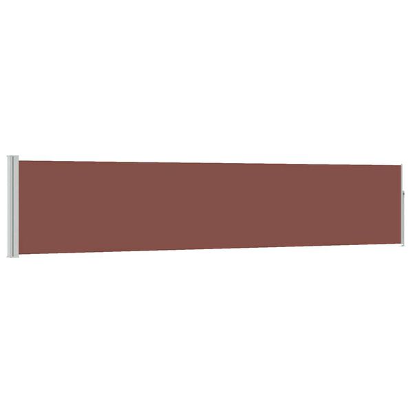 vidaXL Side Awning Brown fabric and grey steel