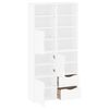 vidaXL Side Cabinet White Solid Pine Wood, Engineered Wood Medium