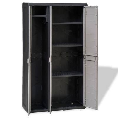 vidaXL Garden Storage Cabinet with 4 Shelves Black and Gray