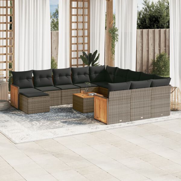 vidaXL Garden Sofa Set Grey
