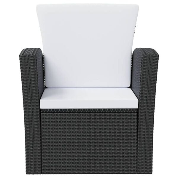vidaXL Garden Lounge Set Black and Cream White