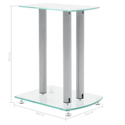 Aluminum Speaker Stands 2 pcs Transparent Safety Glass