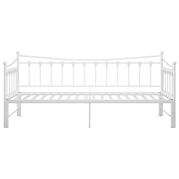 vidaXL Pull-out Sofa Bed Frame without Mattress White Metal 90 x 78.7 "