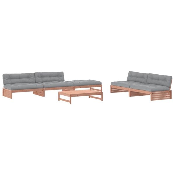 vidaXL Garden Lounge Set Grey Solid Douglas Wood Large Modular