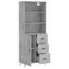 vidaXL Highboard Concrete Grey Engineered wood, iron Medium Highboard