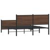 vidaXL Bed Frame Brown Oak Steel Queen Bed Frame Rectangular