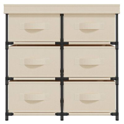 vidaXL Storage Cabinet with 6 Drawers 21.7"x11.4"x21.7" Cream Steel