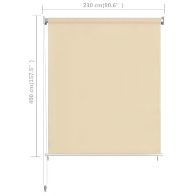 vidaXL Outdoor Roller Blind 157.5"x90.6" Cream