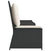 vidaXL Garden Bench with Cushion Black and Cream White Poly Rattan