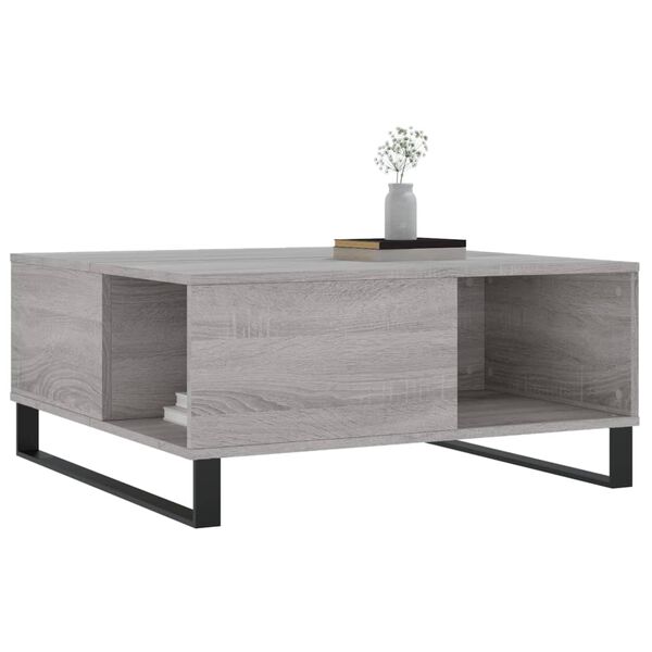 vidaXL Coffee Table Grey Sonoma Engineered Wood, Metal Standard