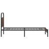 vidaXL Bed Frame Brown Oak Steel, Engineered Wood Twin