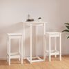 vidaXL Bar Set White Solid pinewood Small Seats Many Bar Set Square