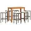 vidaXL Garden Bar Set Brown Solid Acacia Wood 7 Piece Set