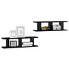 vidaXL Wall Shelf Set of 2 High gloss black Engineered wood