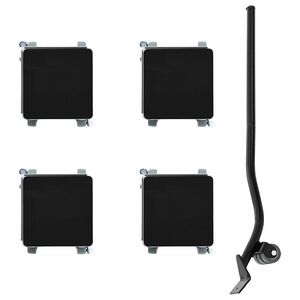 vidaXL Furniture Rollers 4 pcs with Lifter 5.3x5.3x2.4" Steel 2866.0 lb