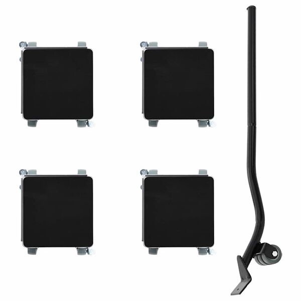 vidaXL Furniture Rollers 4 pcs with Lifter 5.3x5.3x2.4" Steel 2866.0 lb