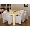 vidaXL Dining Chair Set of 6 White Polyurethane Standard Ergonomic