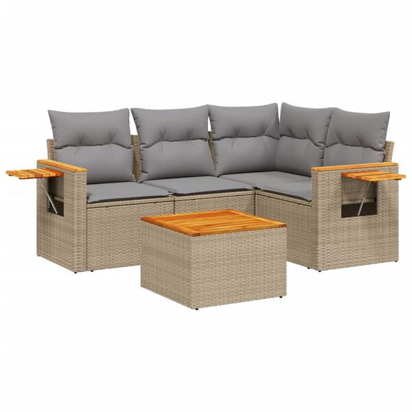 vidaXL Garden Sofa Set Beige