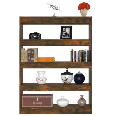 vidaXL Book Cabinet/Room Divider Smoked Oak 39.4"x11.8"x53.1"
