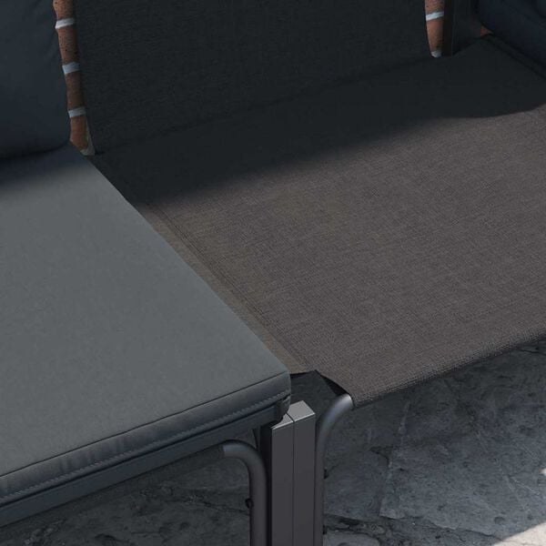 vidaXL Garden Sofa Set with Cushion 8 pcs Black Steel