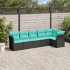 vidaXL Garden Sofa Set Black PE rattan, Powder-coated steel, Polyester