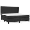 vidaXL Box Spring Bed Black and White Faux leather, plywood, engineered wood