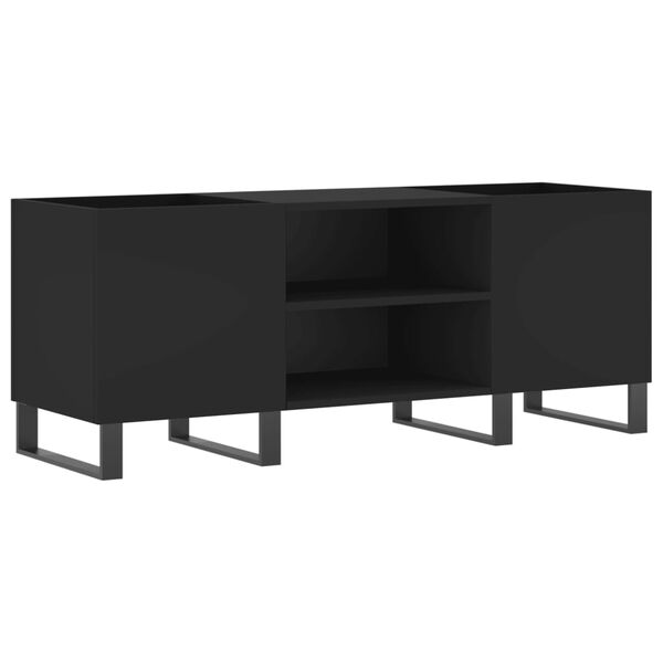 vidaXL Record Cabinet Black Engineered wood, Iron Medium Record Cabinet