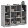 vidaXL Bookcase Grey Sonoma Engineered wood, Glass Large Bookcase