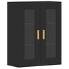vidaXL Wall Mounted Cabinet Set of 2 Black Engineered Wood, Glass