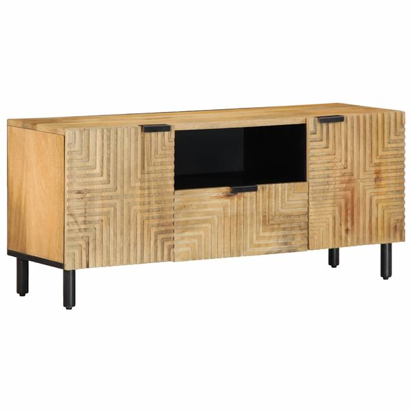 vidaXL TV Cabinet Brown Solid mango wood with metal accents Medium