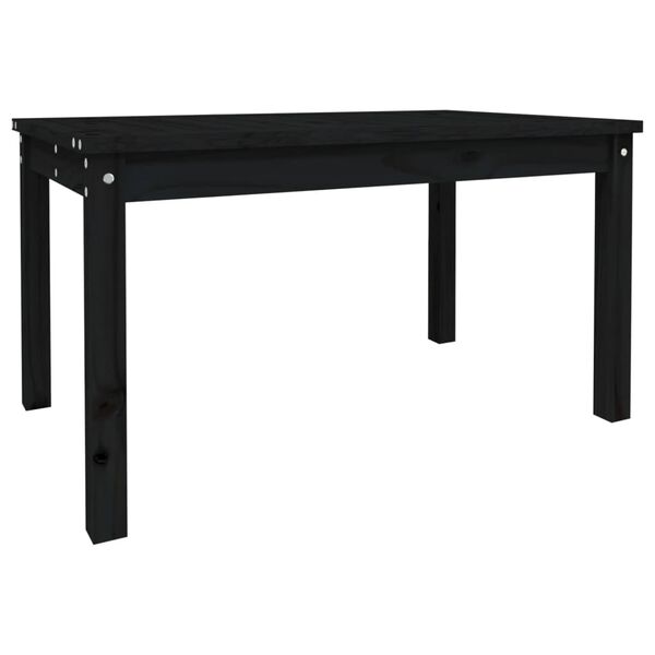 vidaXL Garden Table Black Solid Pine Wood Medium Lightweight