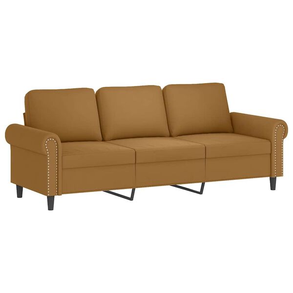 vidaXL 3-Seater Sofa With Footstool Brown