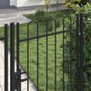 vidaXL Fence Gate Single Door with Arched Top Steel 39.4"x68.9" Black
