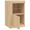 vidaXL Side Cabinet Set of 2 Sonoma oak Engineered wood, glass Medium