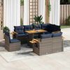 vidaXL 9 Piece Patio Sofa Set with Cushions Gray Poly Rattan Acacia