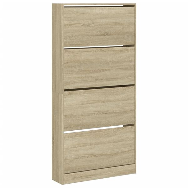 vidaXL Shoe Cabinet Sonoma Oak Engineered Wood Tall and Narrow