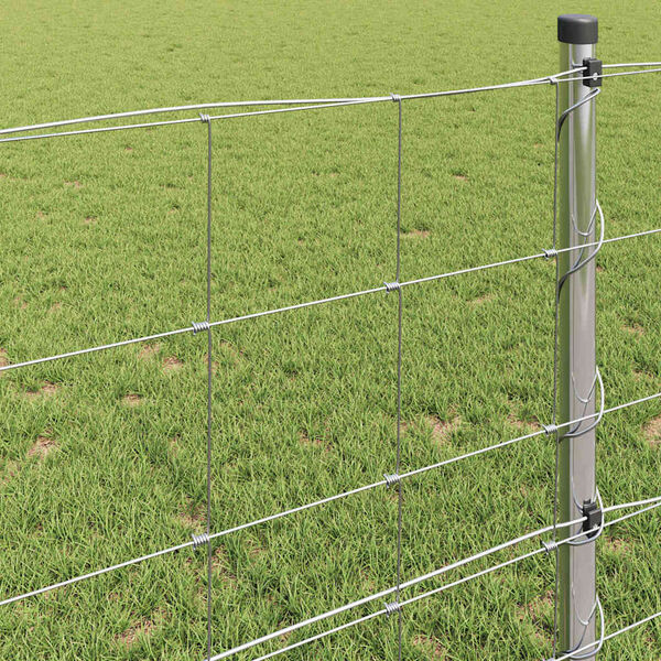vidaXL Field Fence Gray 2.6'x 32.8'Steel