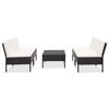 vidaXL Garden Sofa Set Black PE rattan 5 pieces Modular