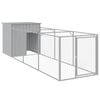 vidaXL Dog House Light grey Galvanized Steel 43.3 x 159.4 x 43.3 in