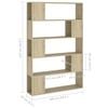vidaXL Book Cabinet Room Divider Sonoma Oak Engineered Wood Medium