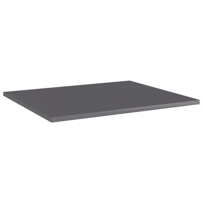 vidaXL Bookshelf Boards 8 pcs High Gloss Gray 23.6"x19.7"x0.6" Engineered Wood