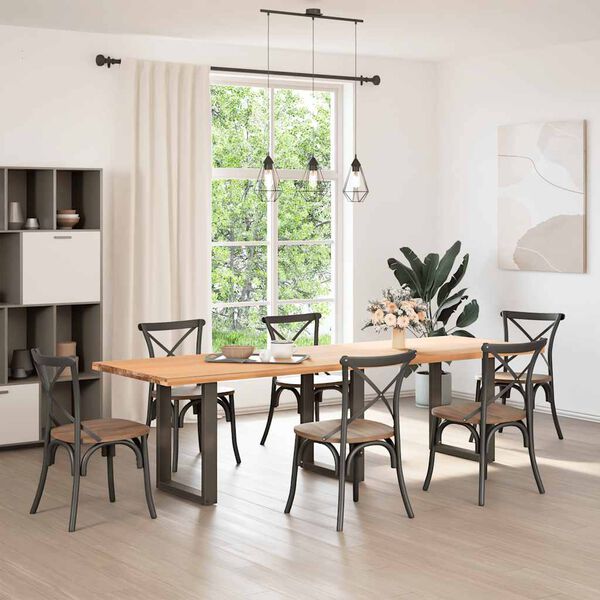 vidaXL Coffee Table Leg Set of 3 Natural steel Powder-coated steel Large