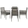 vidaXL Garden Dining Set 5 pcs Gray Poly rattan