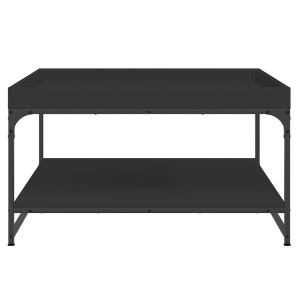 vidaXL Coffee Table Black Engineered wood, iron 31.5x31.5x17.7 in