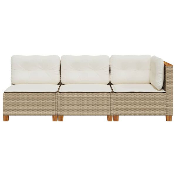vidaXL Garden Sofa Set of 3 Beige